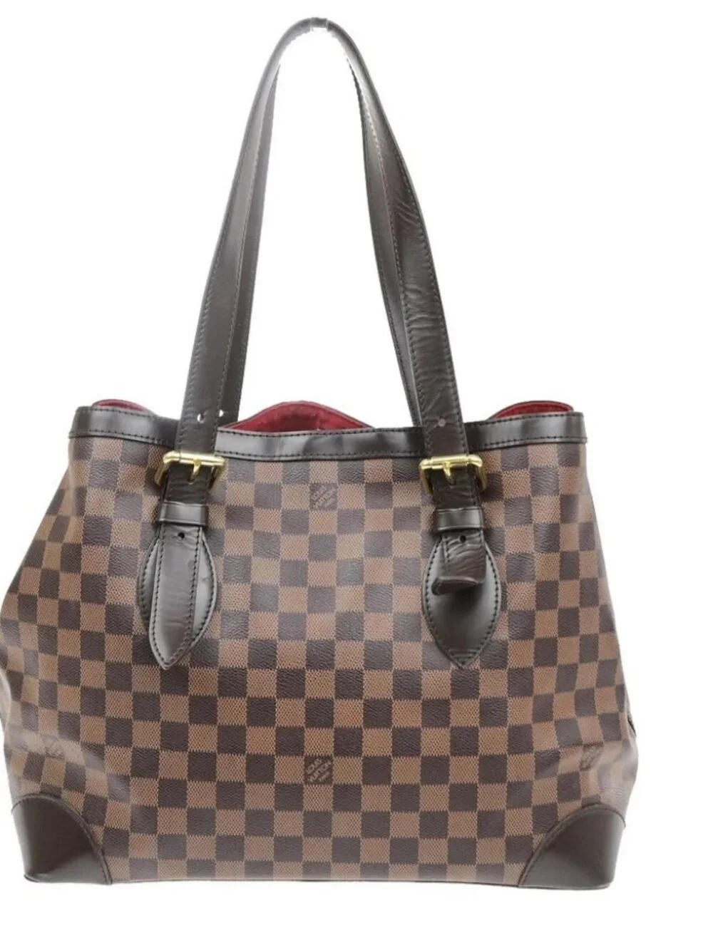 LOUIS VUITLOUIS VUITTON Hampstead MM Shoulder Bag Damier Leather